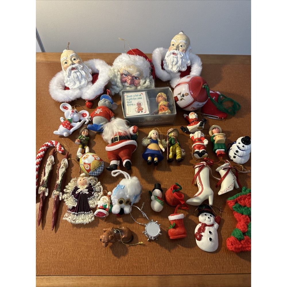 Vtg Lot 32 Christmas Ornaments 1980's